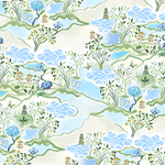 Mahjong Scalloped Square Table Topper | Blue Pagoda