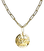 Beach Tag Charm Necklace – 18k Gold Plated - WS