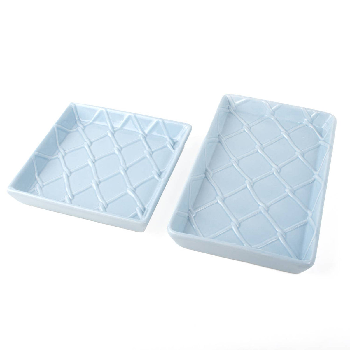 Light Blue Textured Beverage Napkin Tray