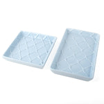 Light Blue Textured Beverage Napkin Tray