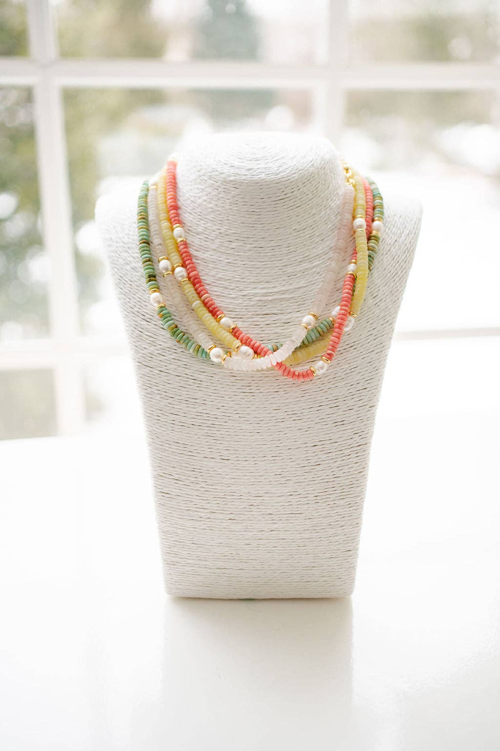 Jenny - Quartz Beaded Necklace with freshwater Pearl - WS