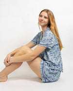 Pagoda Blue Lounge Shorts | Mahjong Inspired Sleepwear