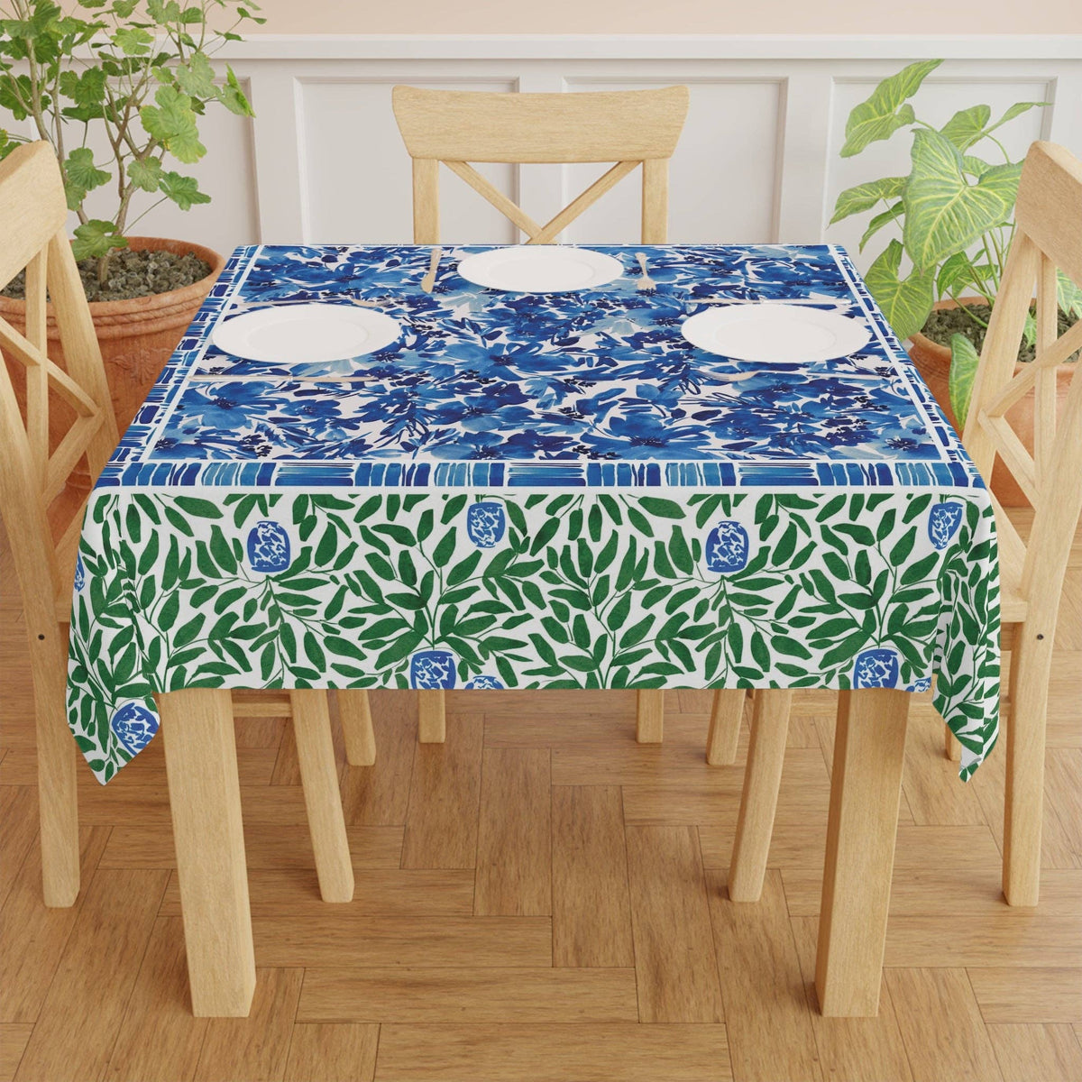 Royal Blooms Mahjong Square Tablecloth