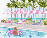 Pool Pawty Doodles Card (Blank Interior)