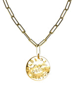 Beach Tag Charm Necklace – 18k Gold Plated - WS