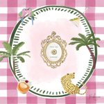 Press for Champagne — Pink Gingham Mahjong Mat