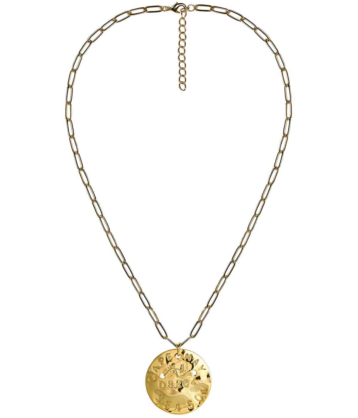 Beach Tag Charm Necklace – 18k Gold Plated - WS