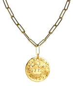 Beach Tag Charm Necklace – 18k Gold Plated - WS