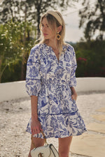The Bam Bird Mahjong Mini Dress in Virda Floral