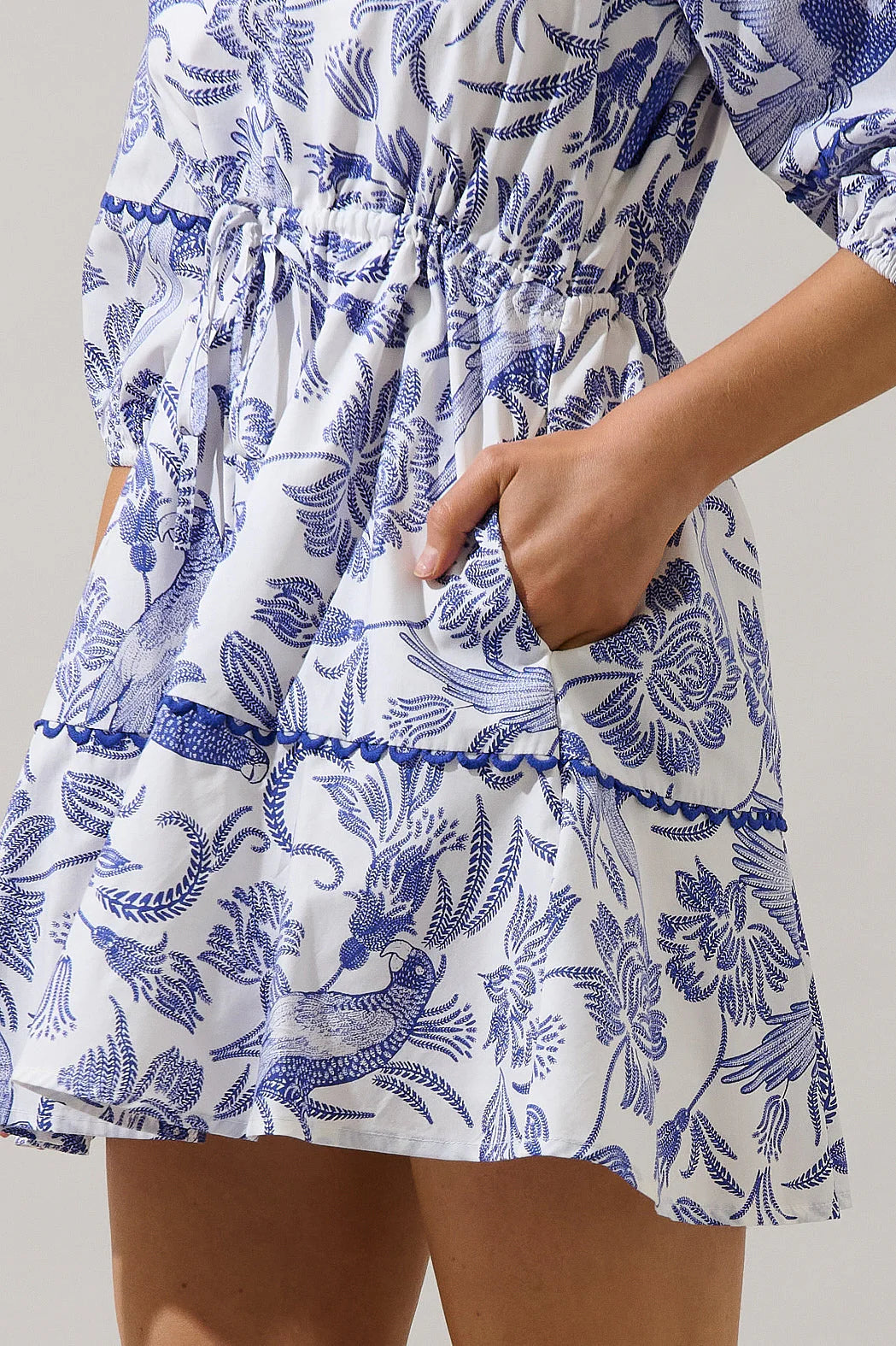 The Bam Bird Mahjong Mini Dress in Virda Floral