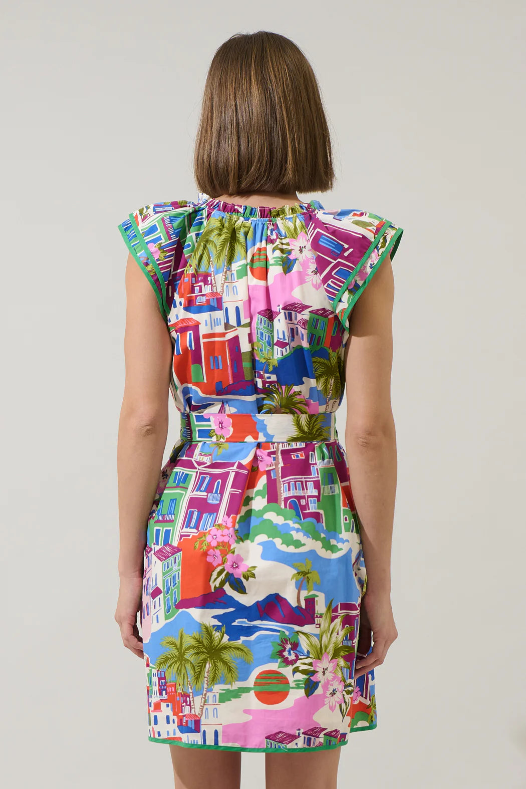 City Stroll Dress | Green Trim