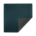 Deco Deep Blue & Gold Reversible Mahjong Mat | The Mahjong House