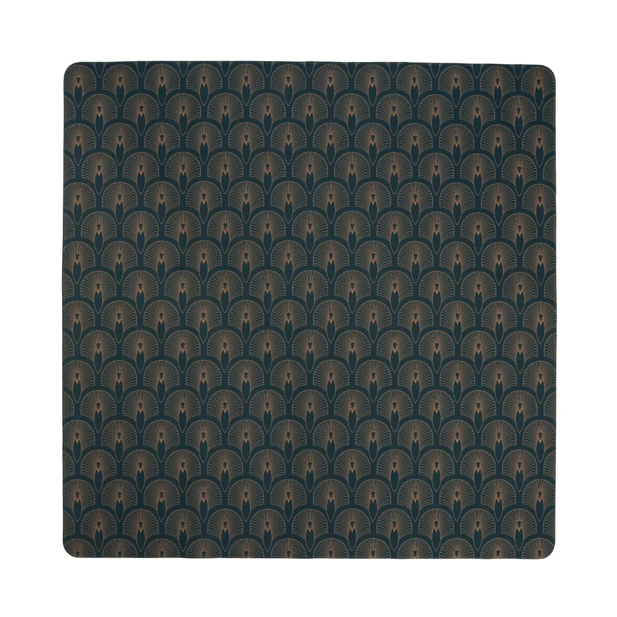 Deco Deep Blue & Gold Reversible Mahjong Mat | The Mahjong House