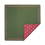 Deco Olive & Red Double-Sided Mahjong Mat | Reversible Art Deco | The Mahjong House