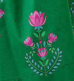 Green & Hot Pink Flower Mahjong Dress