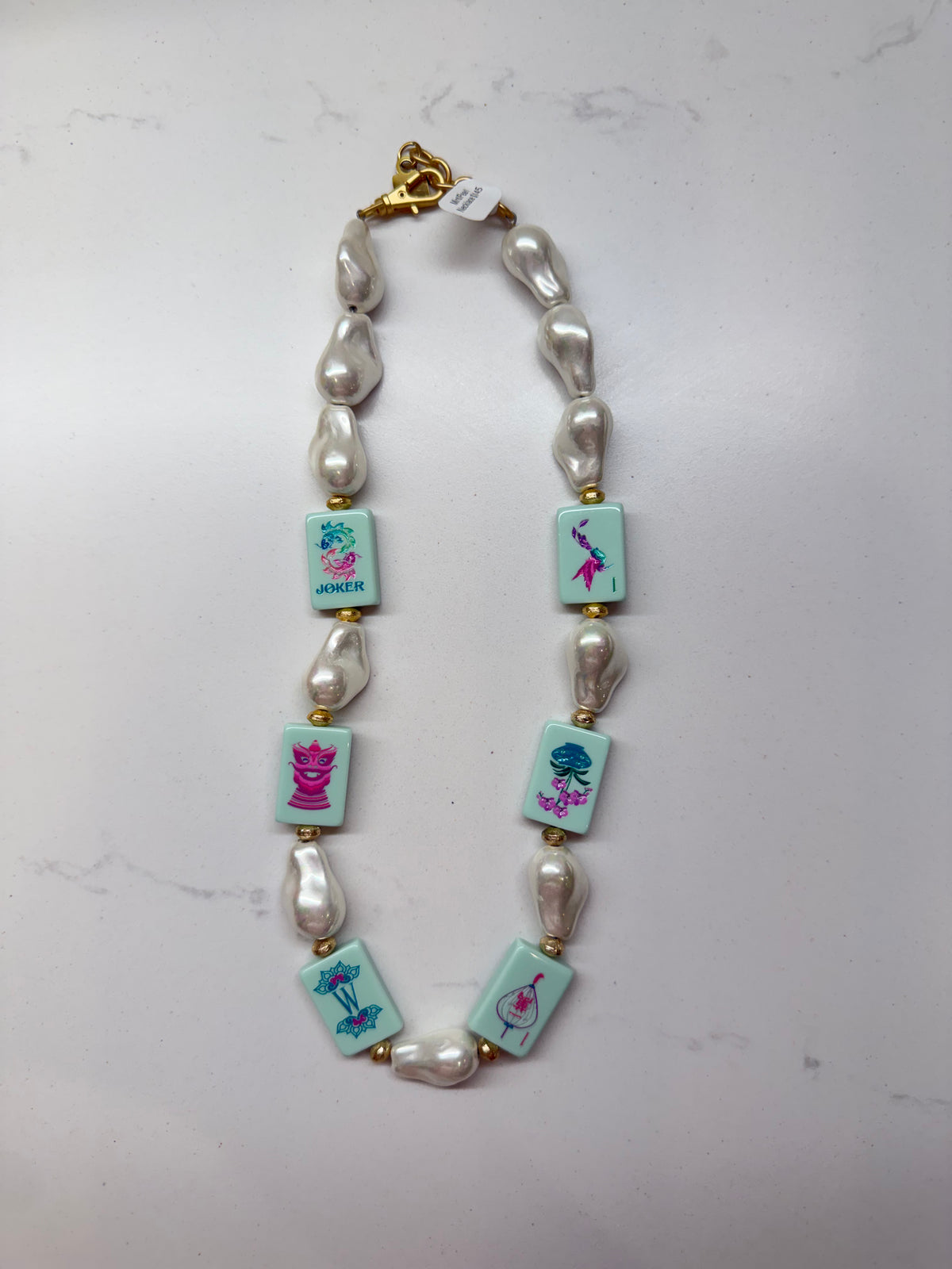Kori Green necklace - Mint/Pearl Mahj Necklace