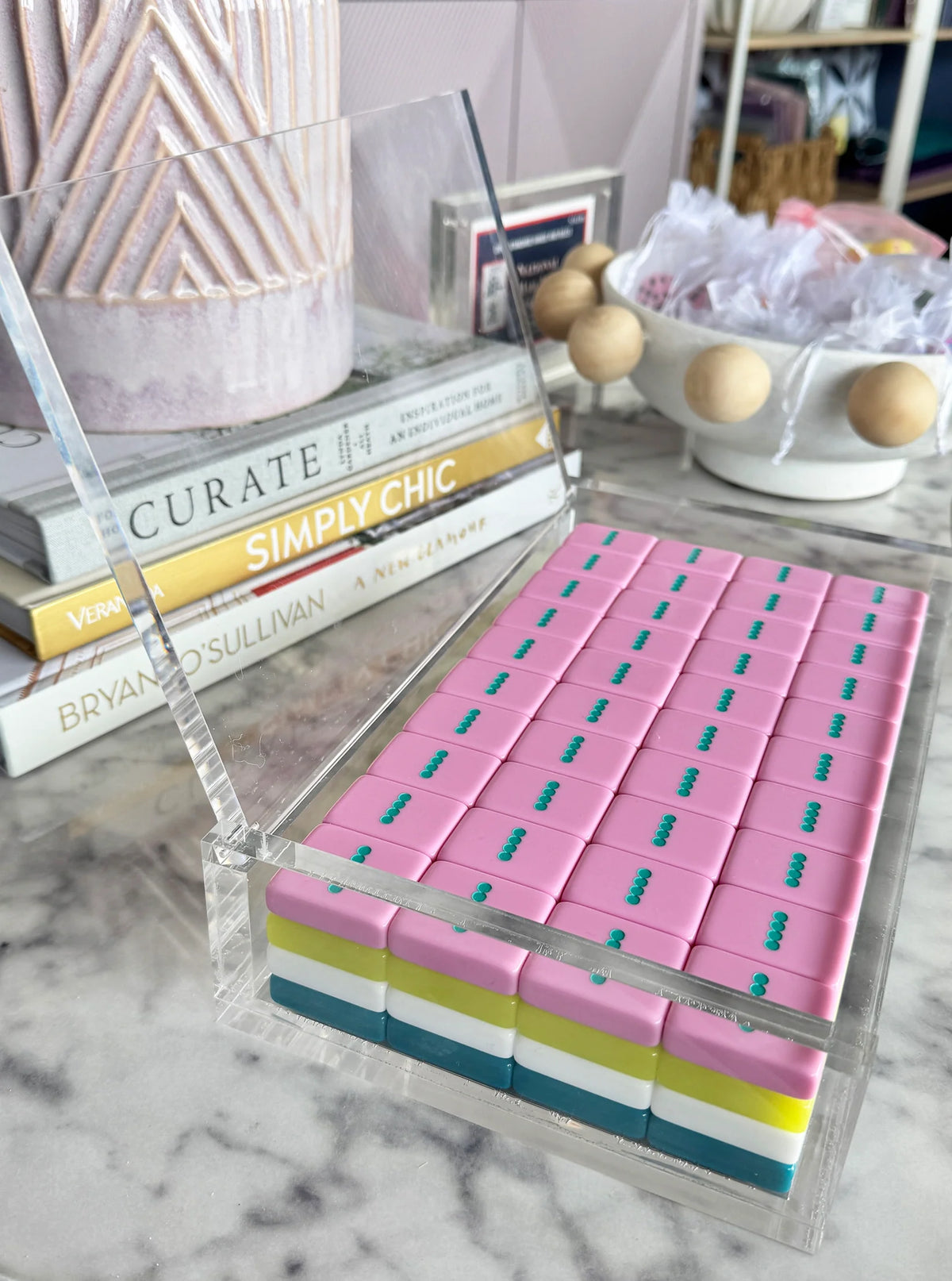Lucite Mahjong Tile Display Box | Acrylic Tile Storage