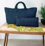 Mahjong Bag Woven Carryall Rack Tote + Matching Tile Pouch | Over-shoulder Strap