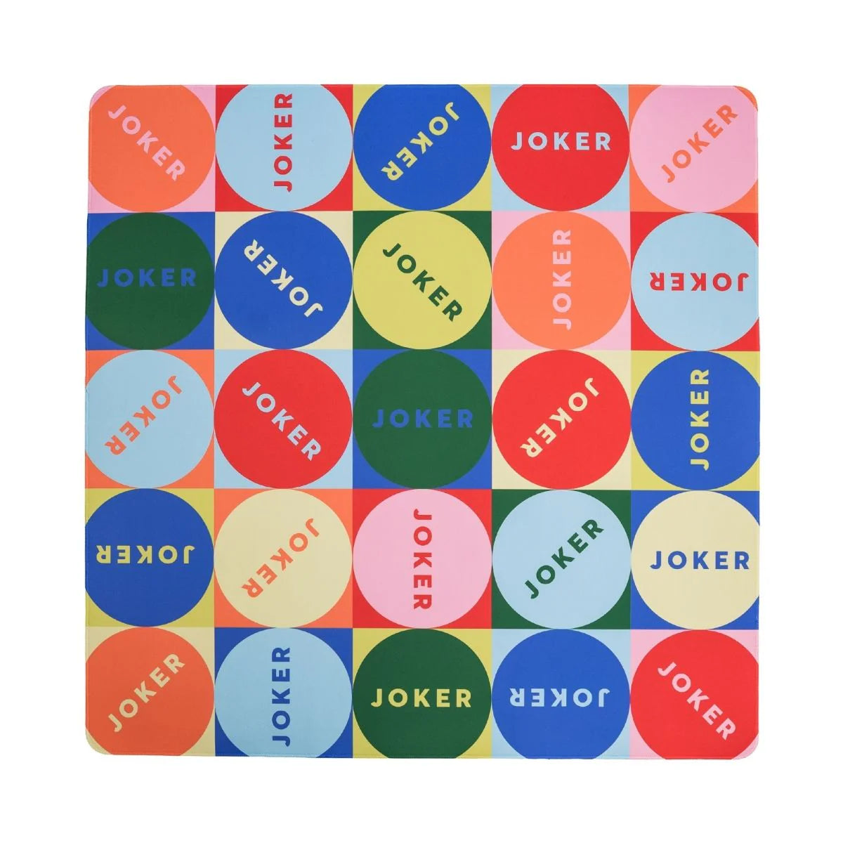 Mod Joker & Plaid Mahjong Mat | Retro Reversible Mahjong Mat