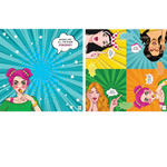 Bespoke Double-Sided Pop Art Mahjong Mat | Girl Talk & Jokers Mat
