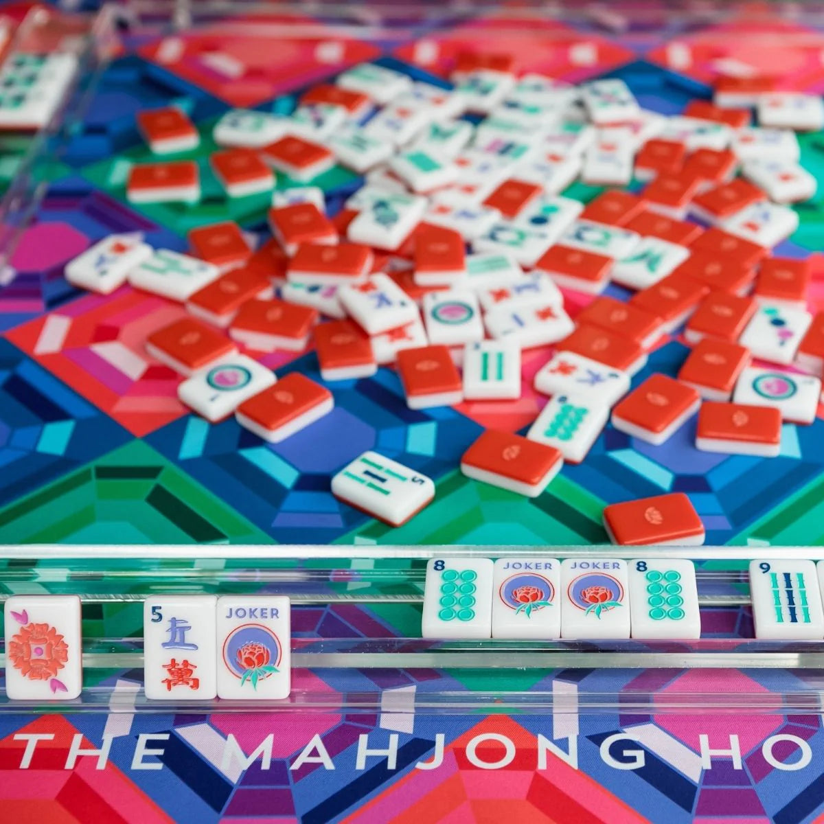 Ruby Gem Double-Sided Mahjong Mat | Reversible Jewel Collection