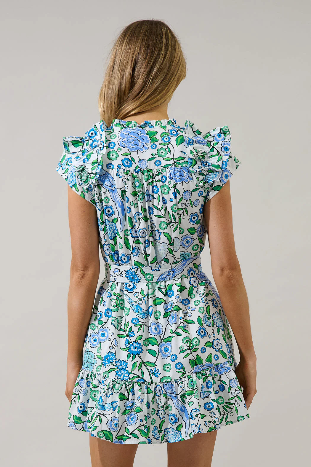 The Blue Bird Mahjong Mini Dress in Gianne Floral
