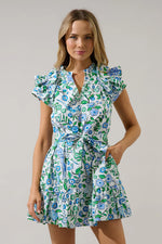 The Blue Bird Mahjong Mini Dress in Gianne Floral