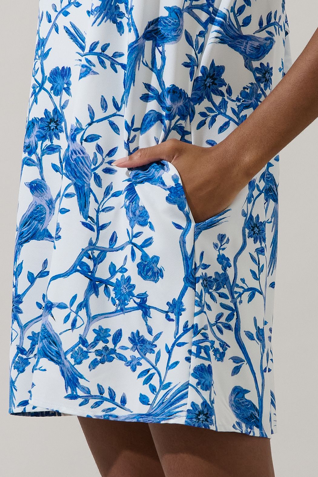 The Blue Bird Trapeze Mahjong Mini Dress in Ciela Floral