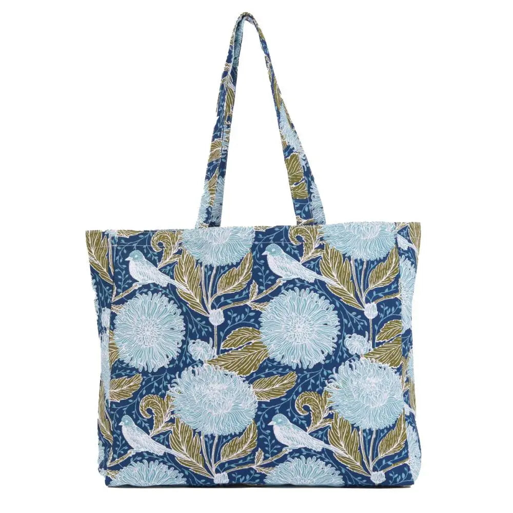 Chrysanthemum Bam Bird Canvas Tote