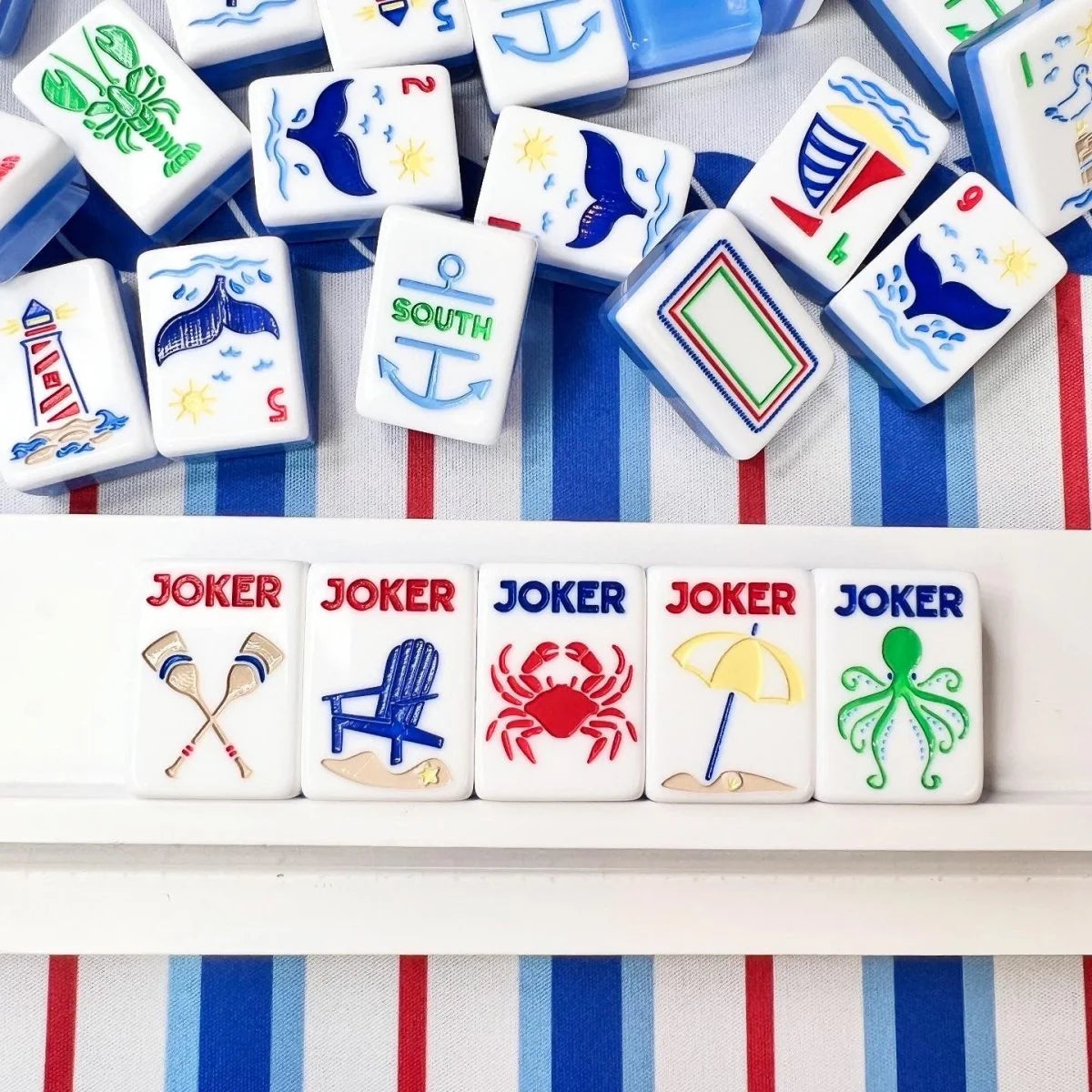 The Nantucket Mahjong Tile Set with Mat & Shufflers
