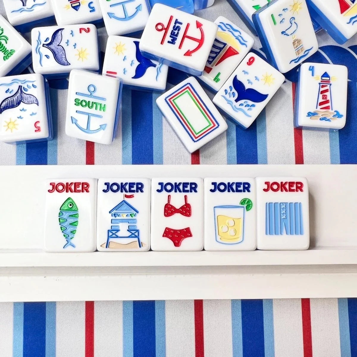 The Nantucket Mahjong Tile Set with Mat & Shufflers