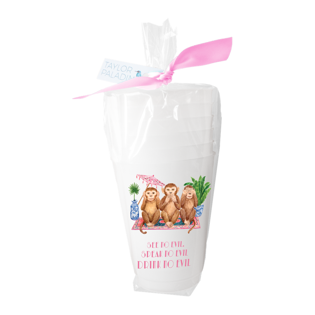 See No Evil Monkeys Frosted Cup