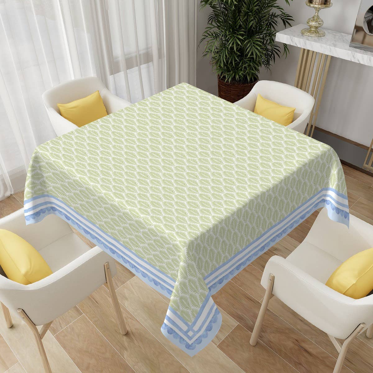 House of Hydrangea Mahjong Tablecloth | Blue Coastal Grandma