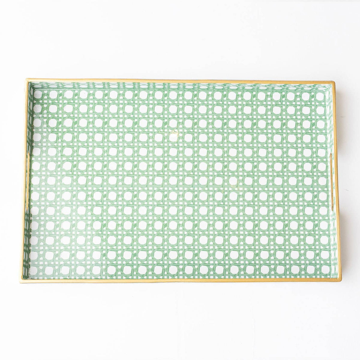 Green Cane Rectangular Tray