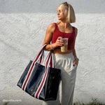 Case-Mate Navy Rugby Stripe Jelly Tote Bag