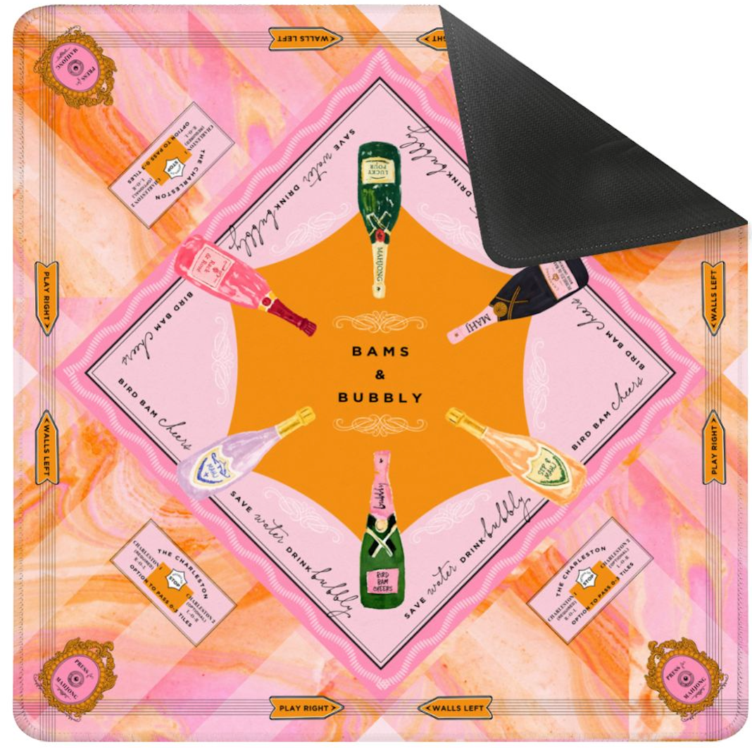 Bams & Bubbly Mahjong Mat | The Champagne & Mahj Collection