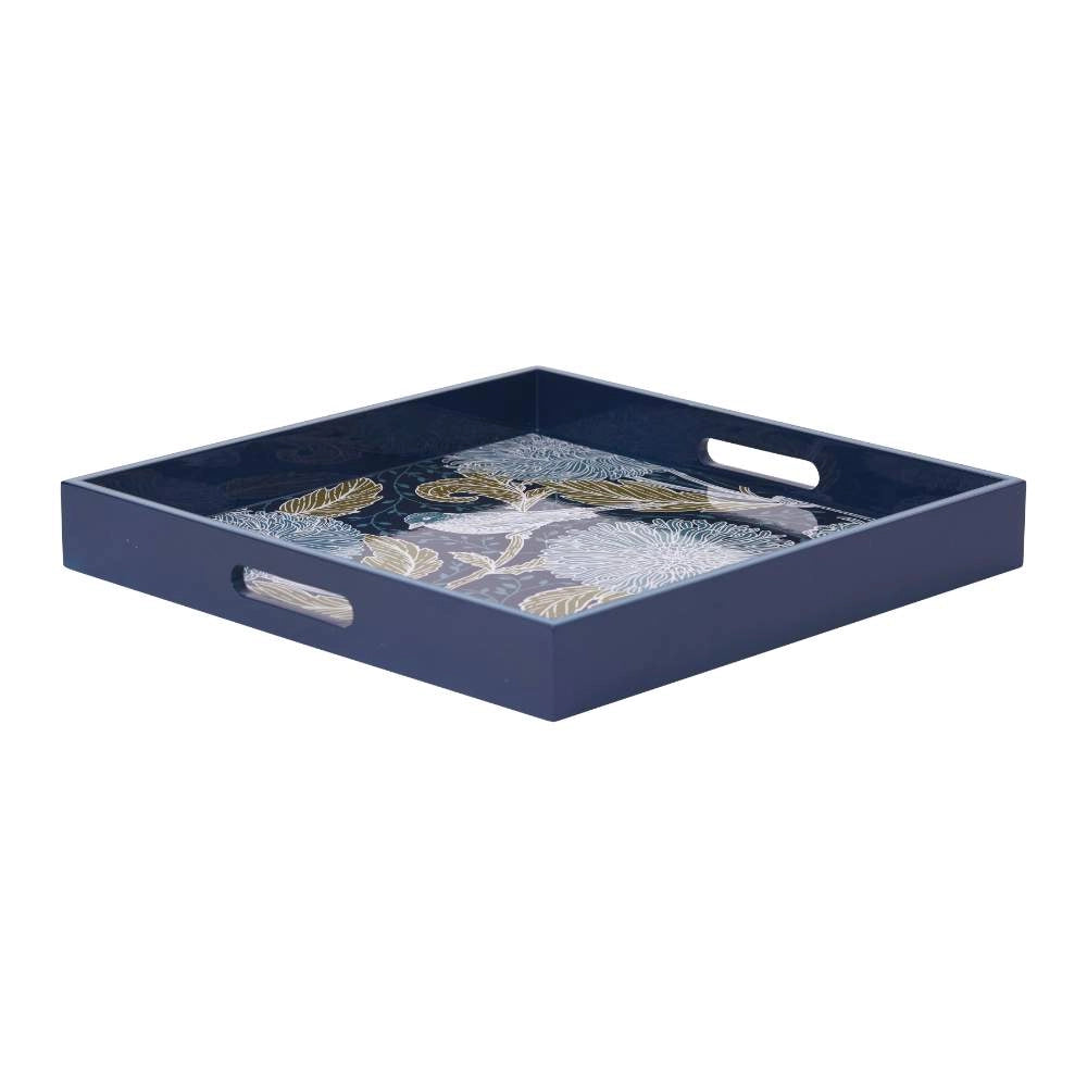 Chrysanthemum Bird Mahjong Serving Tray
