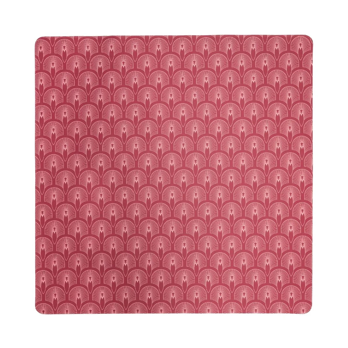 Deco Olive & Red Double-Sided Mahjong Mat | Reversible Art Deco | The Mahjong House