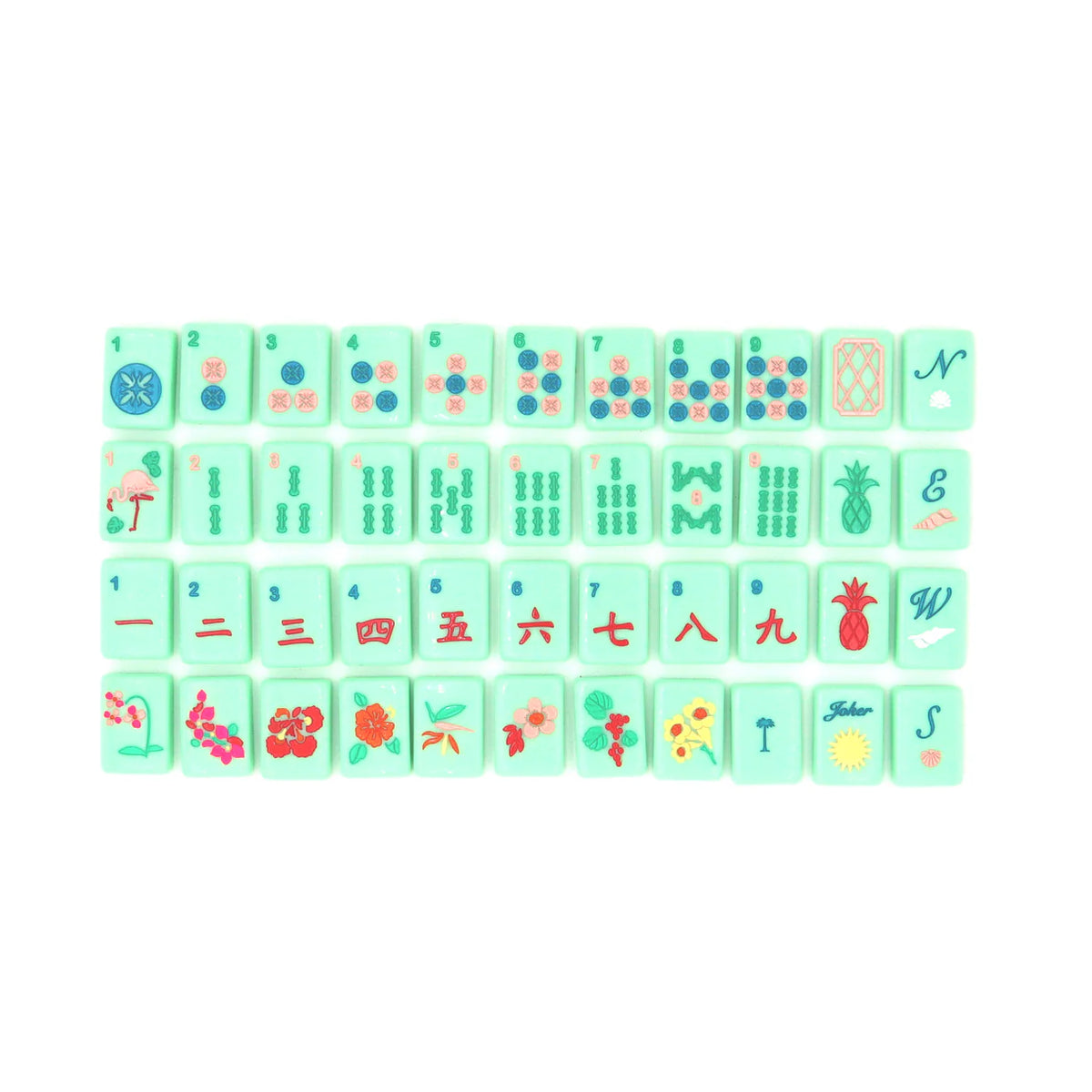 Green Island Mahjong Tiles | Coastal Acrylic Tile Set