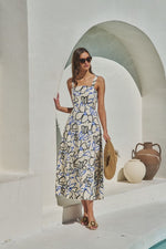 The Modern Midi Mahjong Dress Tercy Floral | Open Back Long Dress