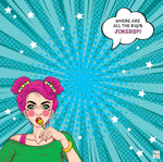Bespoke Double-Sided Pop Art Mahjong Mat | Girl Talk & Jokers Mat