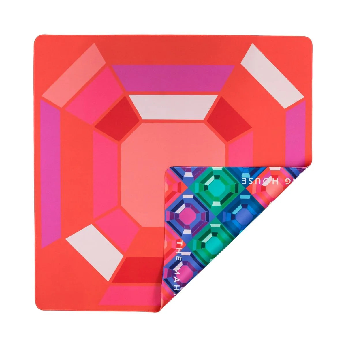 Ruby Gem Double-Sided Mahjong Mat | Reversible Jewel Collection