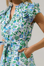 The Blue Bird Mahjong Mini Dress in Gianne Floral