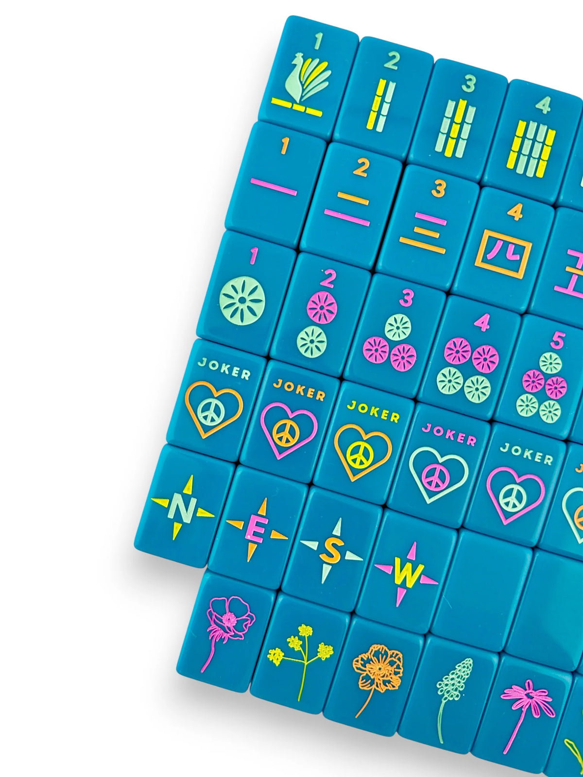 Totally Teal Mahjong Tiles