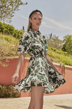 Bamboo Garden Mahjong Dress | Floral Button Down