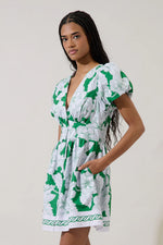 Island Chic Button Down Mini Dress | White Kelly Floral