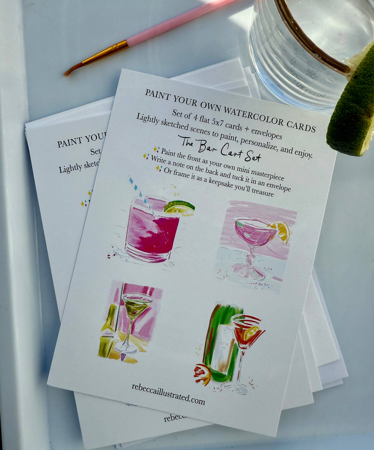 Paint Your Own Cocktail Cards: The Bar Cart Series