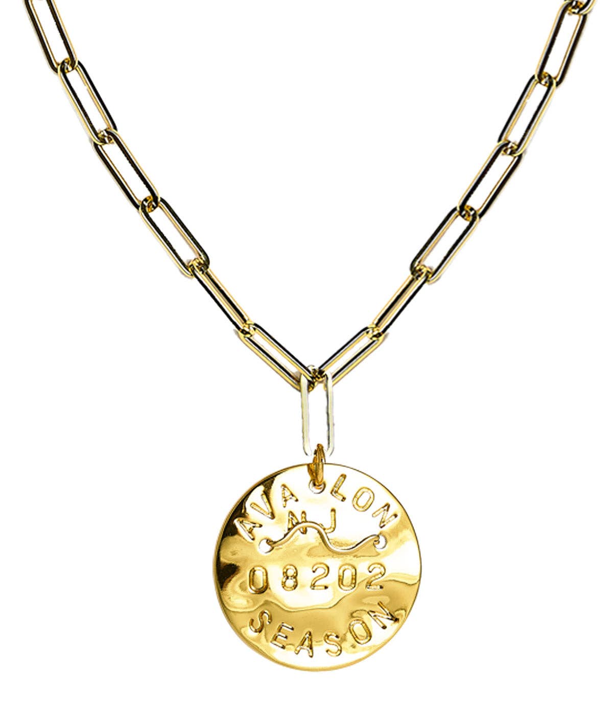 Beach Tag Charm Necklace – 18k Gold Plated - WS