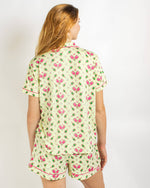Pickleballer Short Sleeve Button Up Sleep Shirt