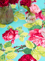 Austen Rose Tablecloth - Turquoise